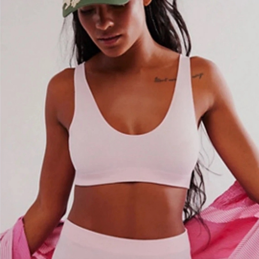 Free People Intimately Seamless Soft Bra L/XL Ballet Pink NWT